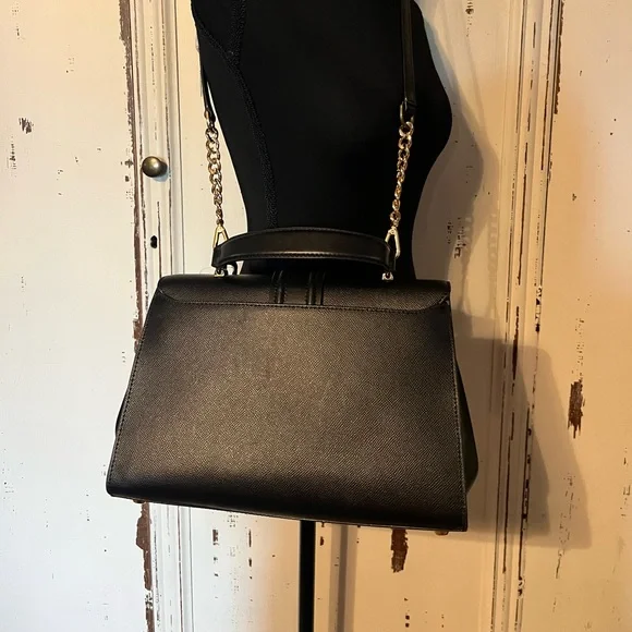 Michael Kors Bleecker Black Leather Women's Satchel - Picture 2 of 10